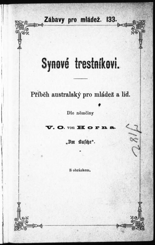 Synové trestníkovi: příběh australský pro mládež a lid