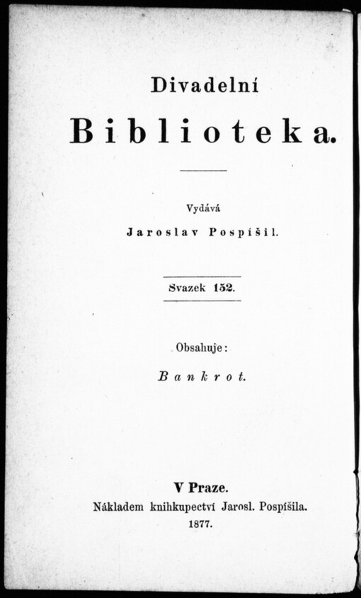 Bankrot: činohra ve čtyrech jednáních