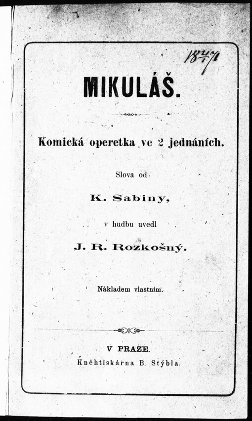 Mikuláš: komická operetka ve 2 jednáních