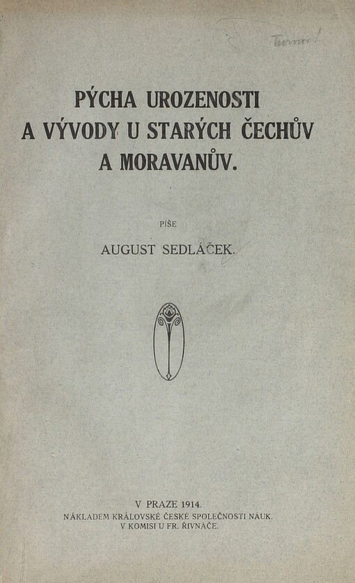 Pýcha urozenosti a vývody u starých Čechův a Moravanův