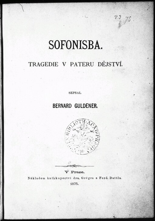 Sofonisba: tragedie v pateru dějství