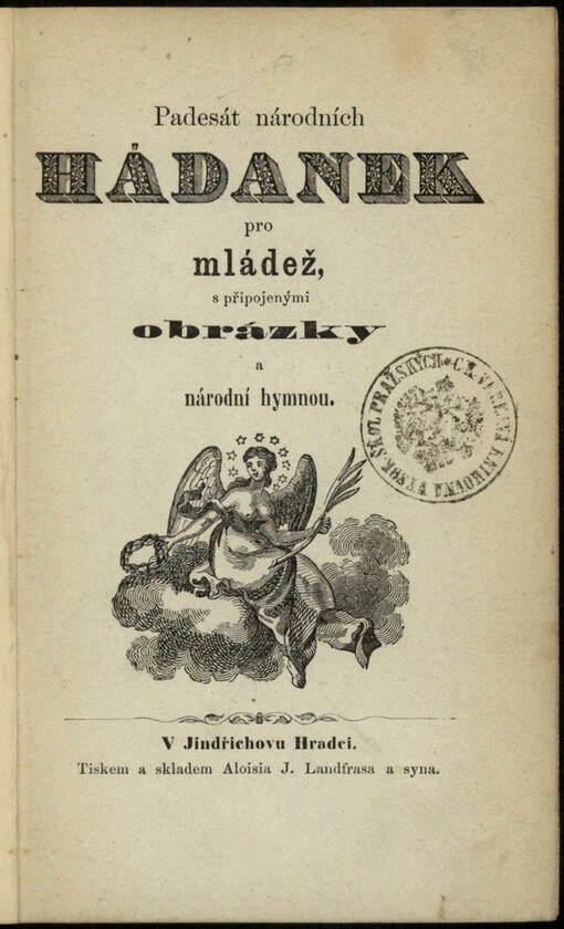 Padesát národních hádanek pro mládež: s připojenými obrázky a národní hymnou
