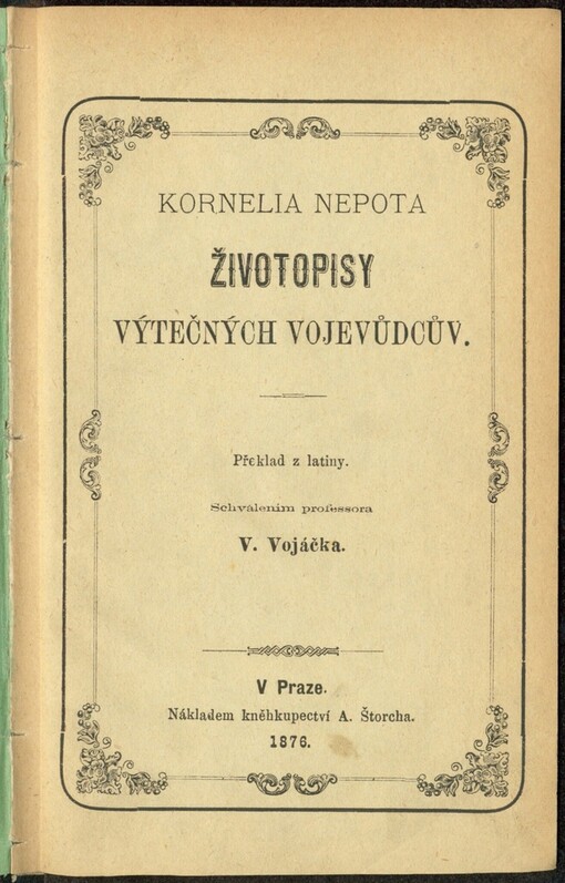 Kornelia Nepota životopisy výtečných vojevůdcův: překlad z latiny