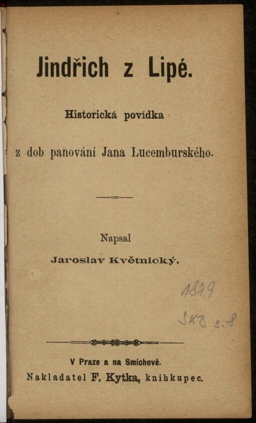 Jindřich z Lipé: historická povídka z dob panování Jana Lucemburského
