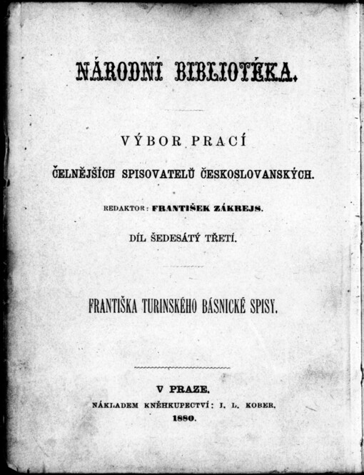 Františka Turinského Básnické spisy