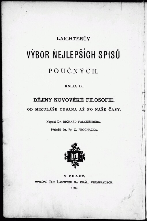 Dějiny novověké filosofie od Mikuláše Cusana až po naše časy