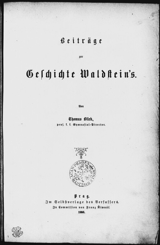 Beiträge zur Geschichte Waldstein's