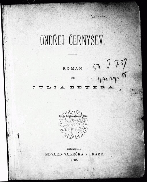 Ondřej Černyšev: román od Julia Zeyera