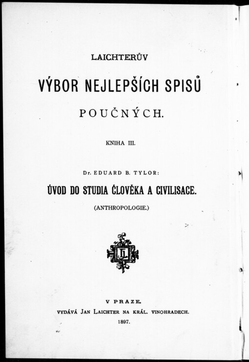 Úvod do studia člověka a civilisace: anthropologie