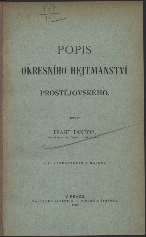 Popis okresního hejtmanství Prostějovského