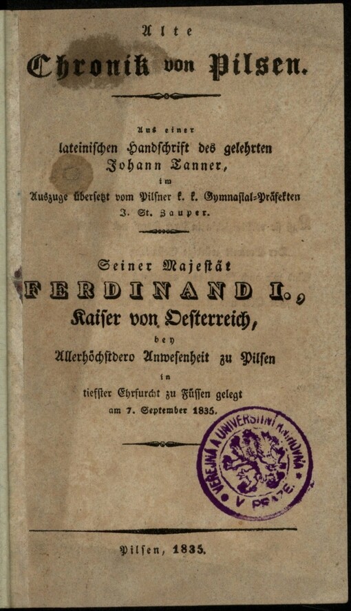 Alte Chronik von Pilsen