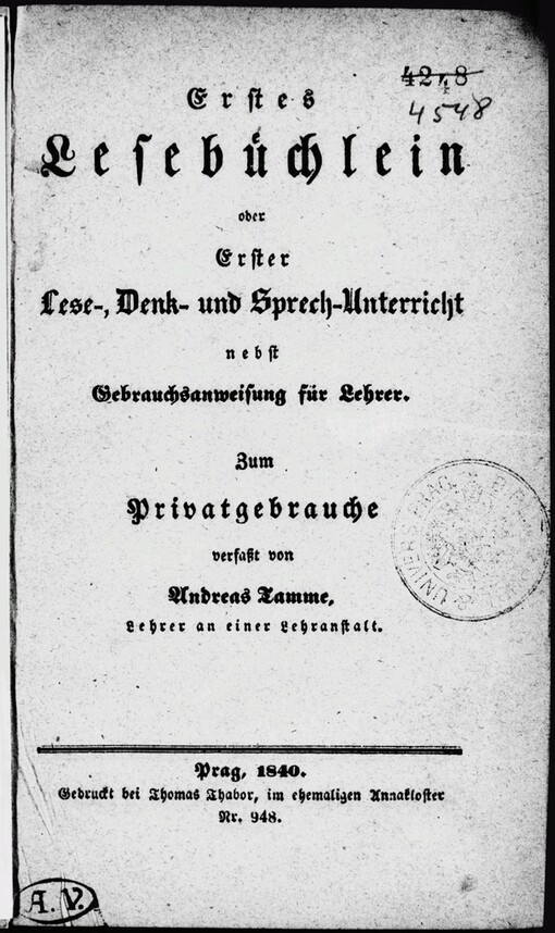 Erstes Lesebüchlein, oder, Erster Lese-, Denk- und Sprech-Unterricht nebst Gebrauchsanweisung für Lehrer