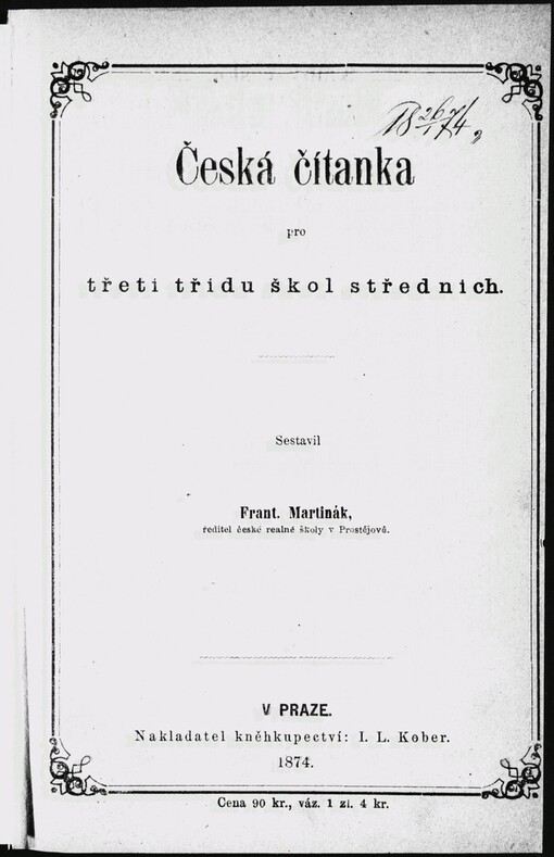 Česká čítanka pro třetí třídu škol středních