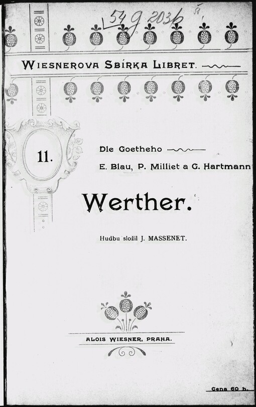 Werther: lyrické drama o 3 dějstvích