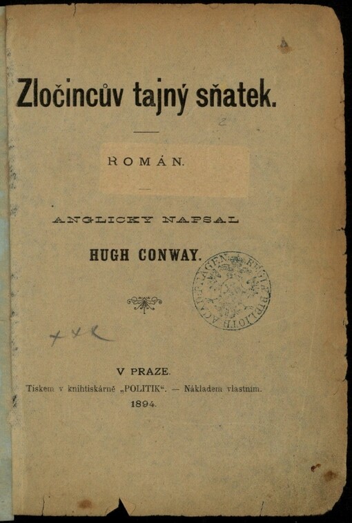 Zločincův tajný sňatek: Román