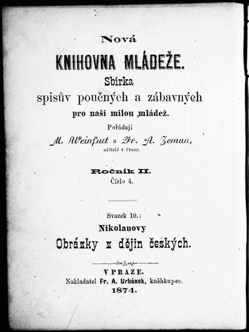 Nikolauovy Obrázky z dějin vlasti pro mládež českoslovanskou