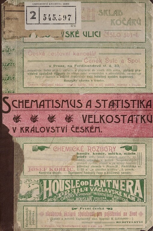 Schematismus a statistika statků velkých a rustikálních v království Českém
