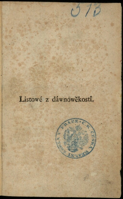 Listowé z dáwnowěkosti: Básně z wýchodnjch powěstj