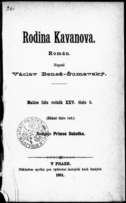 Rodina Kavanova: román