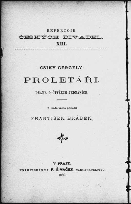 Proletáři: drama o čtyřech jednáních