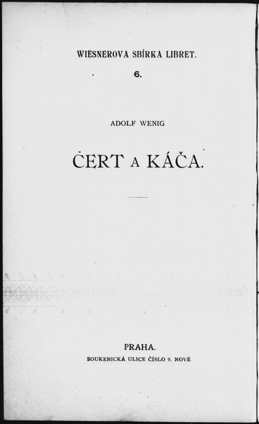 Čert a Káča: opera o třech jednáních
