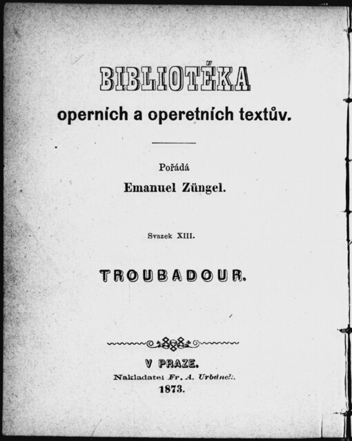 Troubadour: zpěvohra ve čtyrech jednáních