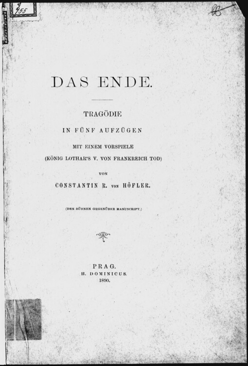Das Ende: Ttragödie in fünf Aufzügen mit einem Vorspiele
