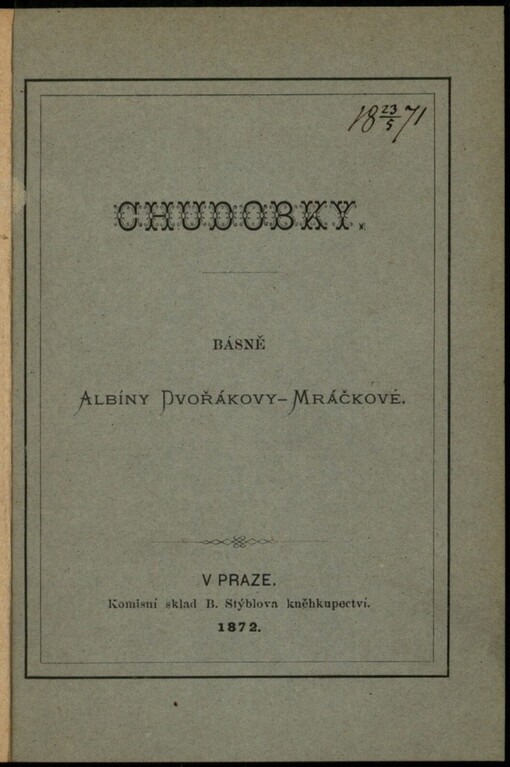 Chudobky: básně Albíny Dvořákovy-Mráčkové