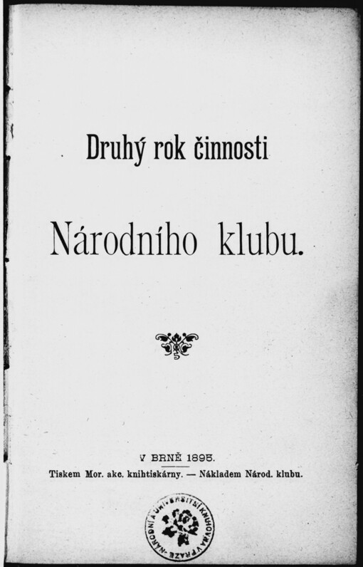 Druhý rok činnosti Národního klubu