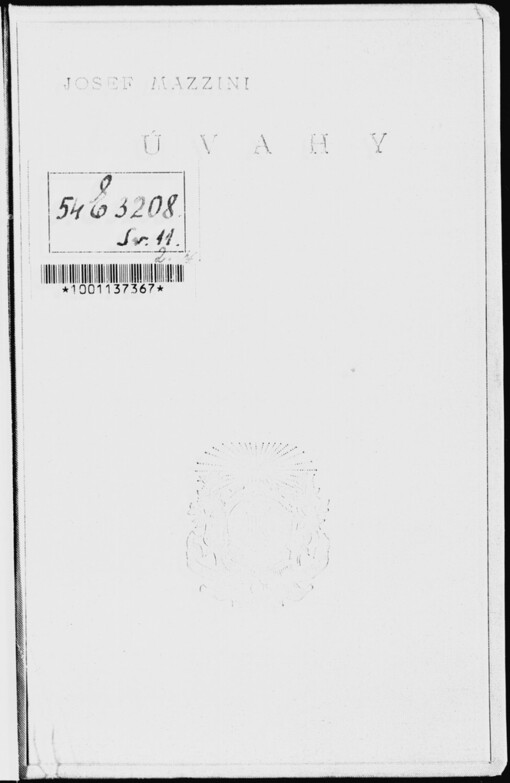 Úvahy vybrané z literárních, politických a náboženských spisů Josefa Mazziniho