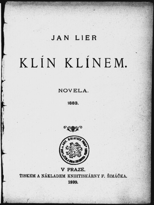 Klín klínem: novela : 1883
