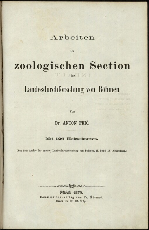 Arbeiten der zoologischen Section der Landesdurchforschung von Böhmen