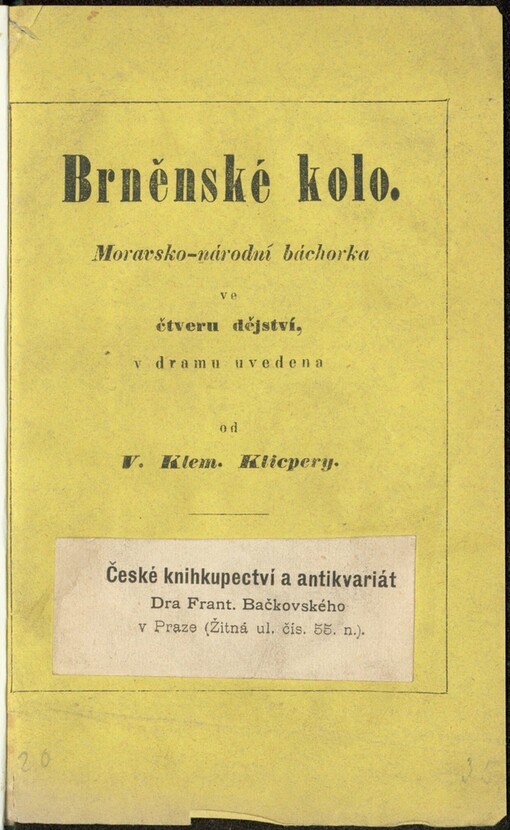 Brněnské kolo: moravsko-národní báchorka ve čtveru dějství
