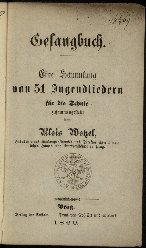 Gesangbuch: eine Sammlung von 51 Jugendliedern für die Schule