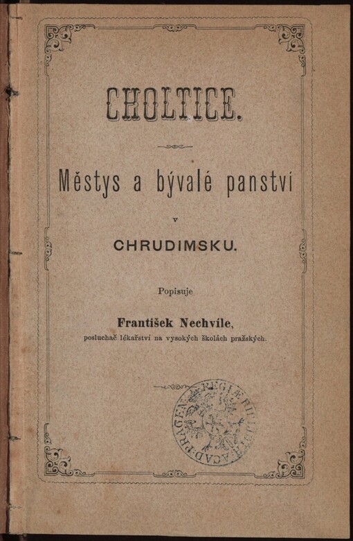 Choltice: městys a bývalé panství v Chrudimsku