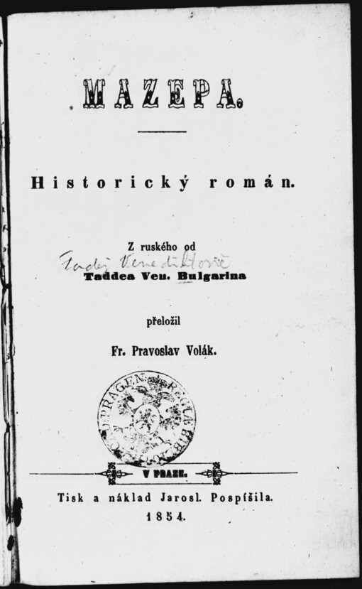 Mazepa: Hist. román