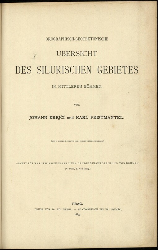 Orographisch-geotektonische Übersicht des silurischen Gebietes im mittleren Böhmen