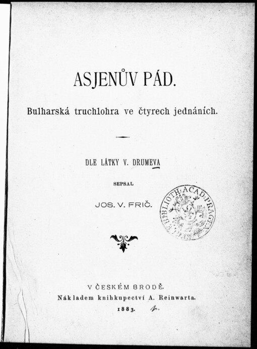 Asjenův pád: bulharská truchlohra ve čtyrech jednáních