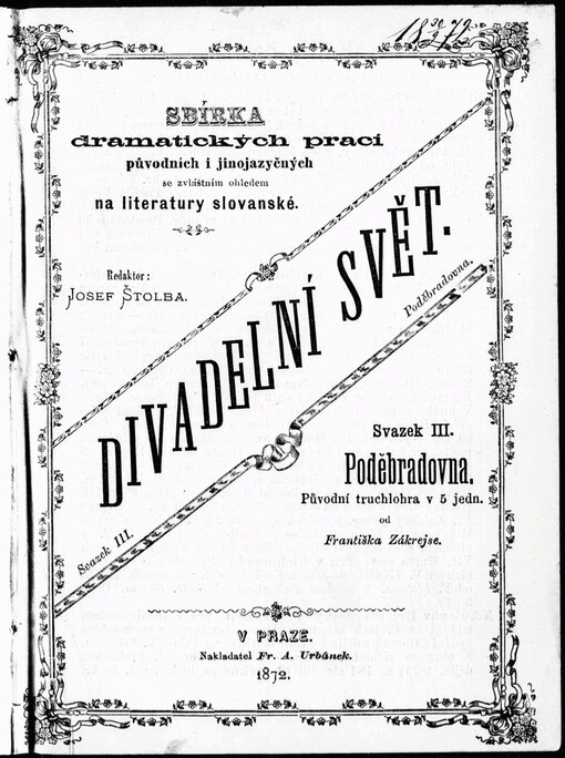 Poděbradovna: původní truchlohra v pěti jednáních