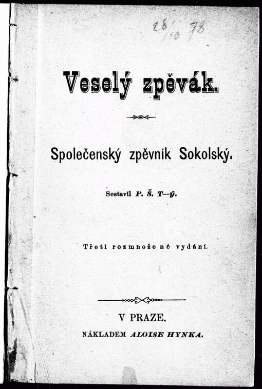 Veselý zpěvák: společenský zpěvník Sokolský