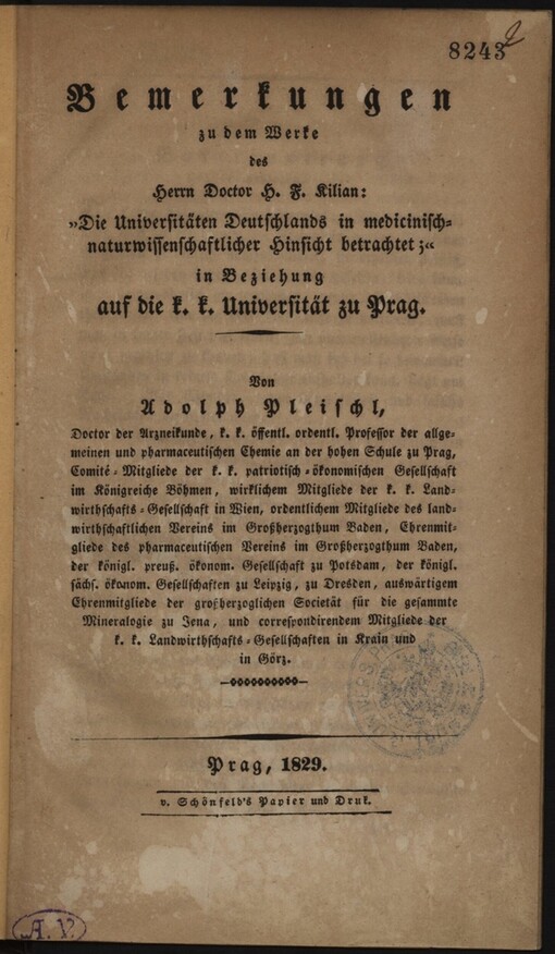 Bemerkungen zu dem Werke des Herrn Doctor H.F. Kilian 