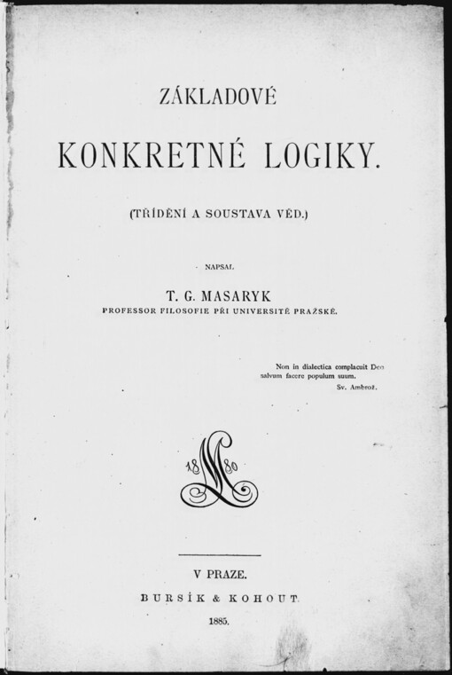 Základové konkrétné logiky: třídění a soustava věd