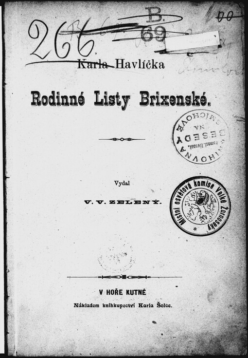 Karla Havlíčka Rodinné listy brixenské