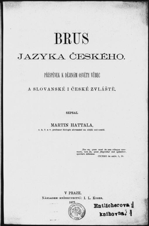 Brus jazyka českého: příspěvek k dějinám osvěty vůbec a slovanské i české zvláště