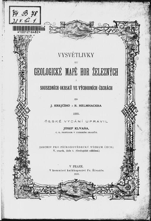 Vysvětlivky ku geologické mapě Hor Železných a sousedních okrsků ve východních Čechách