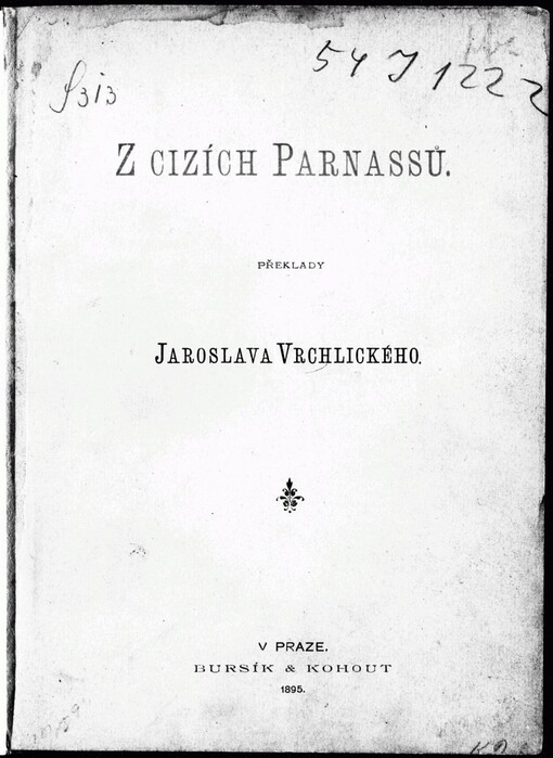 Z cizích Parnassů: překlady Jaroslava Vrchlického (1890-1894)