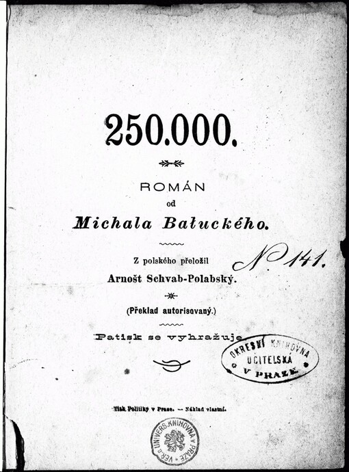 250.000: román od Michala Bałuckého