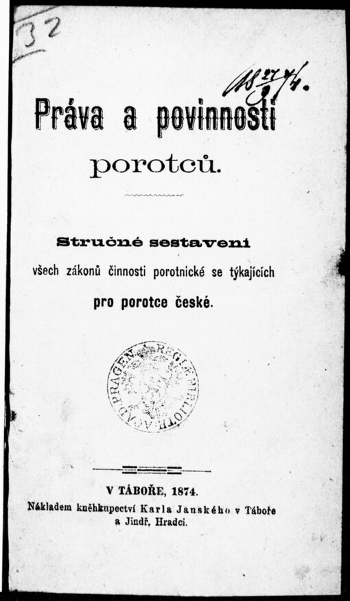 Práva a povinnosti porotců: stručné sestavení všech zákonů činnosti porotnické se týkajících pro porotce české