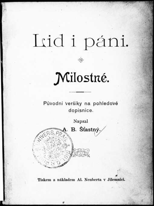 Lid i páni: Milostné : původní veršíky na pohledové dopisnice