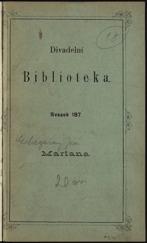 Mariana: původní drama ve 3 jednáních a s epilogem